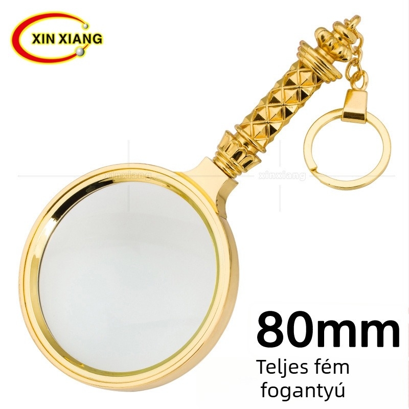 Kézben tartható 80 mm-es optikai nagyító kulcstartóval, hordozható olvasási segéd idős felhasználóknak, a telefon képernyőjének megtekintéséhez, 6x nagyítás