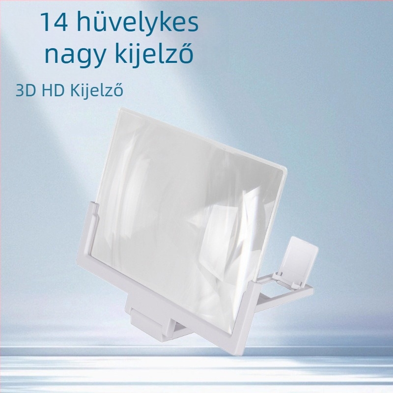 F3 Mobiltelefon-képernyő nagyító függőleges tartóval, 3–5× nagyítás, műanyag test, asztali használatra, szemvédelem és anti-reflektív