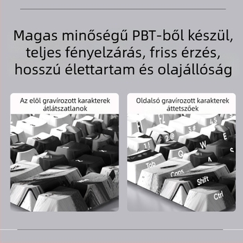 Mechanikus billentyűzet PBT billentyűsapkákkal, 127 billentyű, RGB háttérvilágítás, vízálló, testreszabható