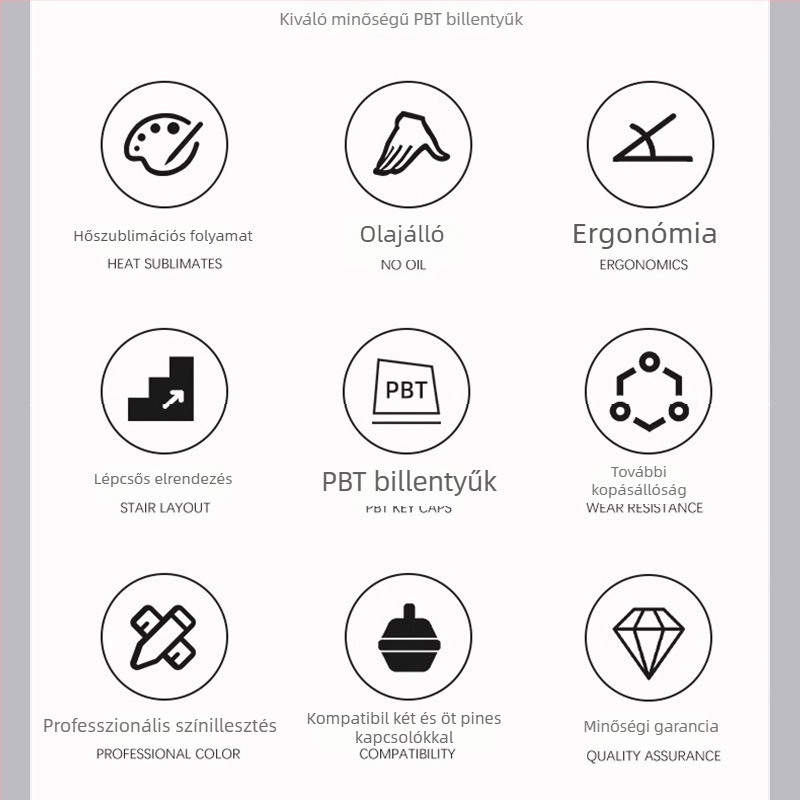 Mechanikus billentyűzet PBT billentyűsapkákkal, 127 billentyű, RGB háttérvilágítás, vízálló, testreszabható