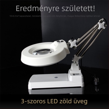 Asztali nagyító LT-86C, 20x nagyítás, lencseátmérő 127 mm, optikai üveg lencse, Siqite