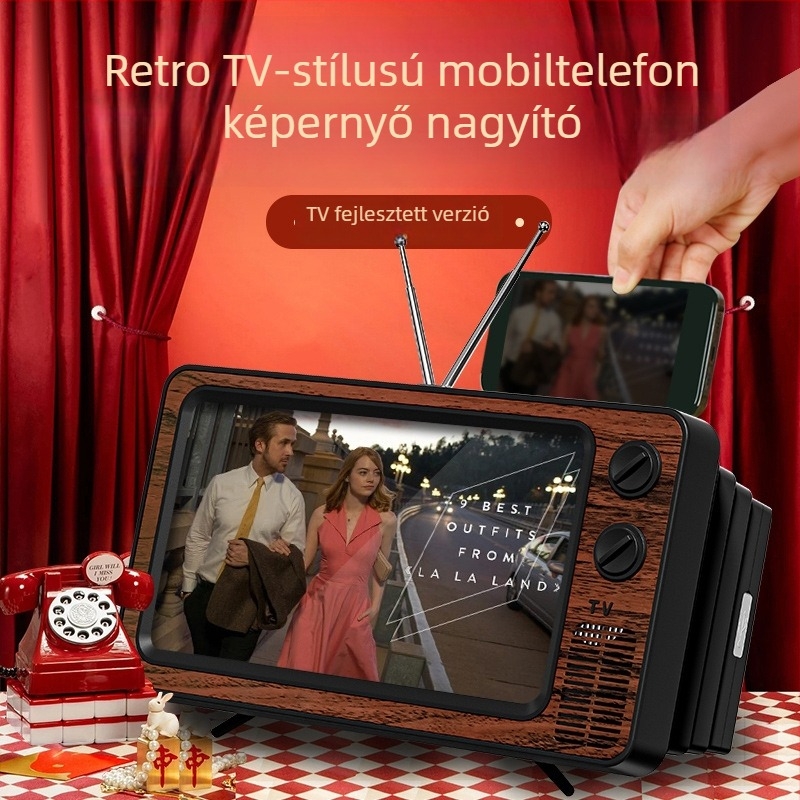 Asztali telefon-tartó integrált kihúzható képernyő-nagyítóval (ABS, akril lencsék, általános stílus)