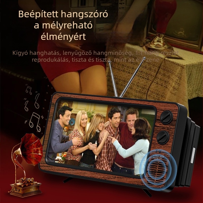 Asztali telefon-tartó integrált kihúzható képernyő-nagyítóval (ABS, akril lencsék, általános stílus)
