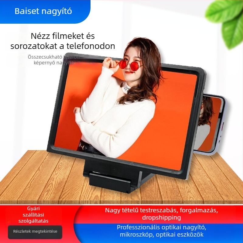 Baister F1 Mobiltelefon-kijelző nagyító, kézben tartható, olvasásra és szórakozásra