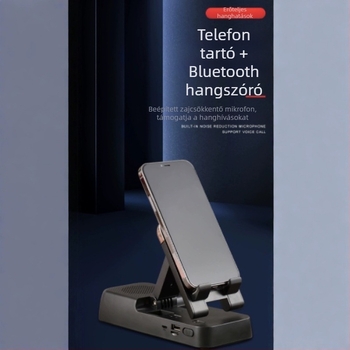 Felső nézethez állvány Bluetooth hangszóróval és telefontartóval – ABS műanyag