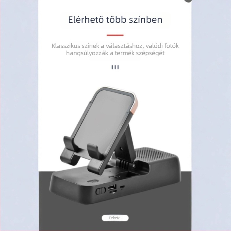 Felső nézethez állvány Bluetooth hangszóróval és telefontartóval – ABS műanyag
