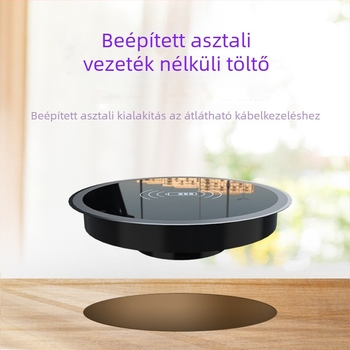 Asztalba épített vezeték nélküli töltő – Qi PD gyors töltés, max. 15W, kimenő áram 1,67A