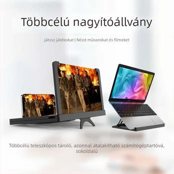 Neutral multifunkcionális állvány laptophoz és tablethez beépített képernyő-erősítővel, összecsukható kivitel, modell F88-99, anyag PP, kompatibilis számítógépekhez, tabletekhez és mobiltelefonokhoz.