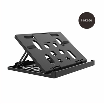 Neutral multifunkcionális állvány laptophoz és tablethez beépített képernyő-erősítővel, összecsukható kivitel, modell F88-99, anyag PP, kompatibilis számítógépekhez, tabletekhez és mobiltelefonokhoz.