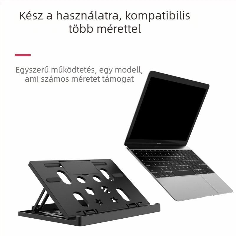 Neutral multifunkcionális állvány laptophoz és tablethez beépített képernyő-erősítővel, összecsukható kivitel, modell F88-99, anyag PP, kompatibilis számítógépekhez, tabletekhez és mobiltelefonokhoz.
