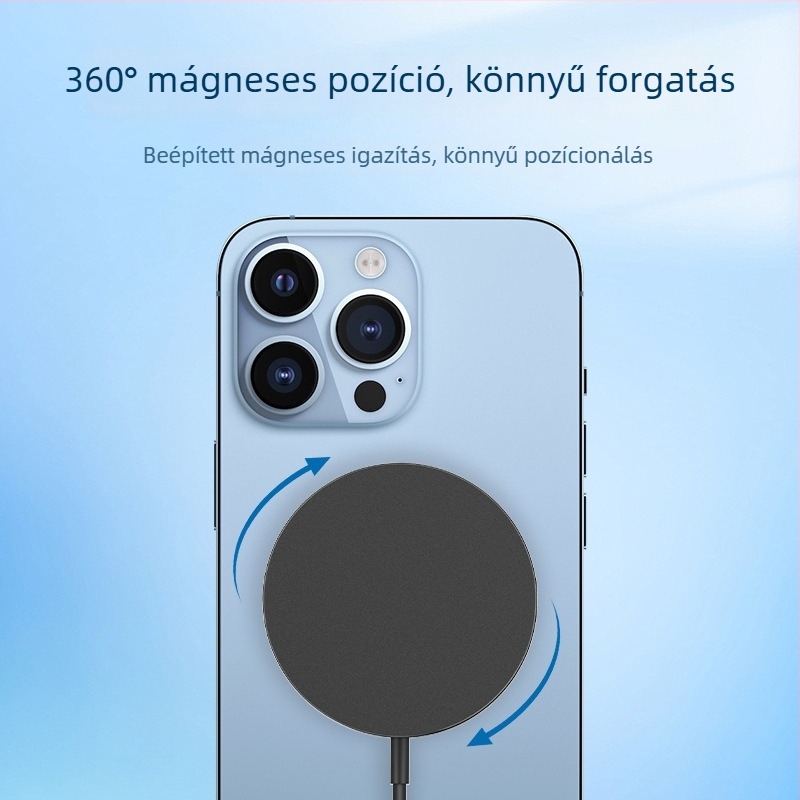 Apple MagSafe mágneses vezeték nélküli töltő, kimenet 15W, QC3.0, 2A áram, Qi2-MPP tanúsítvány
