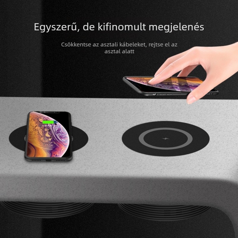 Vezeték nélküli töltő 10W hűtőventilátorral, QC3.0 gyors töltés, 12V bemenet, 2A kimenet