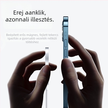 Apple Eszközökhöz Mágneses Vezeték nélküli Töltő – 15W PD Gyors Töltés, Mágneses Igazítás, 1.67A, Alumínium-ABS