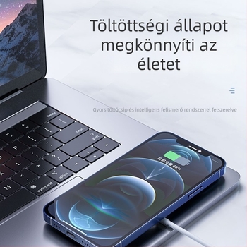 Apple Eszközökhöz Mágneses Vezeték nélküli Töltő – 15W PD Gyors Töltés, Mágneses Igazítás, 1.67A, Alumínium-ABS