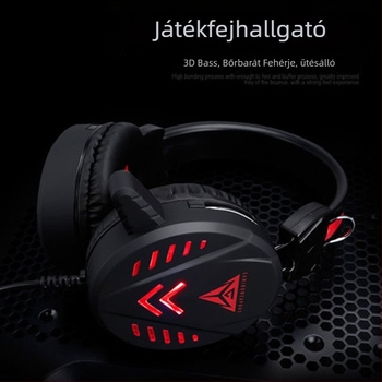 Urban Square A1 vezetékes over-ear gamer headset mikrofonnal, 3,5 mm jack, 2,2 m kábel, PC-kompatibilis