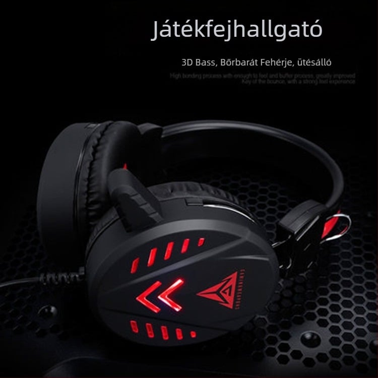 Urban Square A1 vezetékes over-ear gamer headset mikrofonnal, 3,5 mm jack, 2,2 m kábel, PC-kompatibilis
