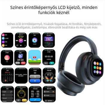 Vezeték nélküli nyakpántos fejhallgató kijelzővel és AI fordítással, X1 PRO, Bluetooth fejhallgató, 10 mm meghajtók