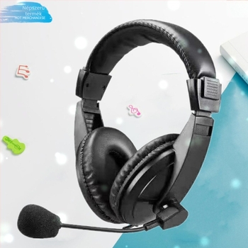 YY-750 fejhallgató számítógéphez, vezetékes, mikrofonos, 3,5 mm dupla csatlakozó, esport stílus
