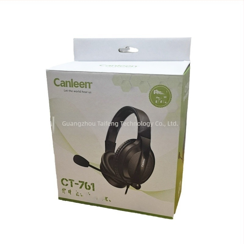 Jiahe CT761 USB-s fejhallgató PC-hez mikrofonnal, fejre rögzített, 2 m bőrkábel