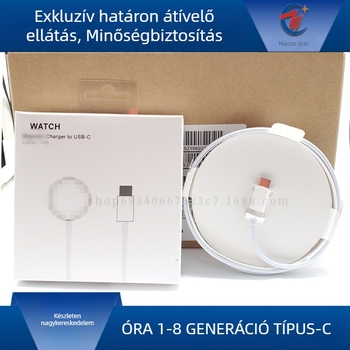 Apple Watch vezeték nélküli töltő 1–8 generációhoz Type-C interfész, PD töltés, 5W kimenet, mágneses töltés