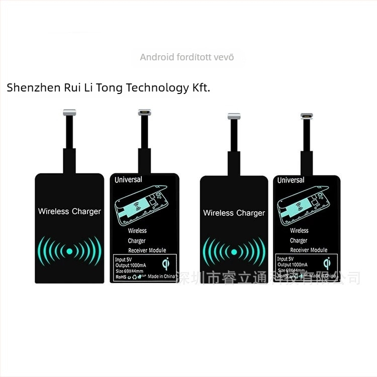 Vezeték nélküli töltő vevőpatch iPhone 6S/7 és Samsung készülékekhez, Qi szabvány, Type-C, mágneses töltés, AFC protokoll, 10W kimenet
