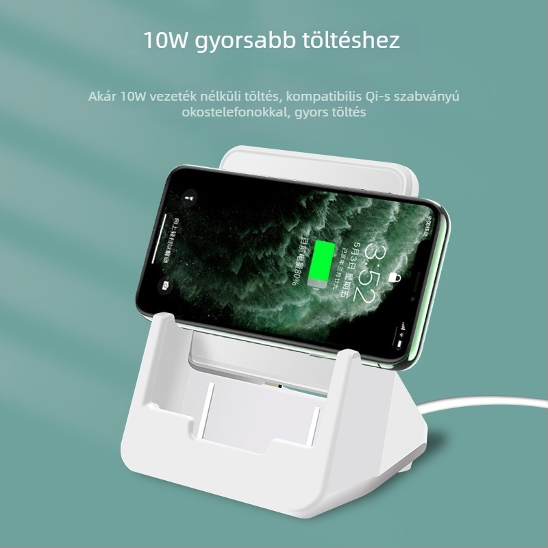 Vezeték nélküli gyors töltő okostelefonokhoz mágneses töltéssel, QC4.0, 15W