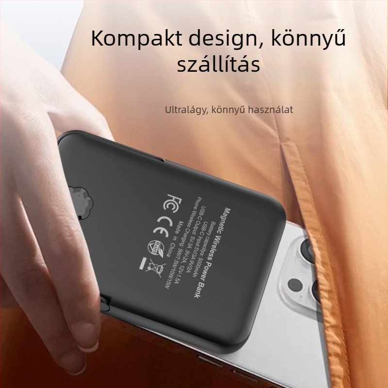 Mágneses három az egyben gyors töltő, vezeték nélküli töltéssel és telefon-tartóval — 15W kimenet, 22W összteljesítmény, PD gyors töltés