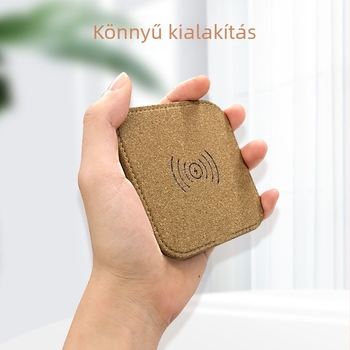 Környezeti szempontból barátságos parafából készült vezeték nélküli töltő, 5W, PD gyorstöltés, QC3.0 tanúsított, 2A kimenet