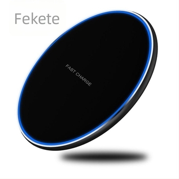 Vezeték nélküli töltő korong, alumíniumötvözet, 15W gyors töltés, QC 3.0, 1.66A kimenet, Kompatibilis Apple, Huawei, Samsung