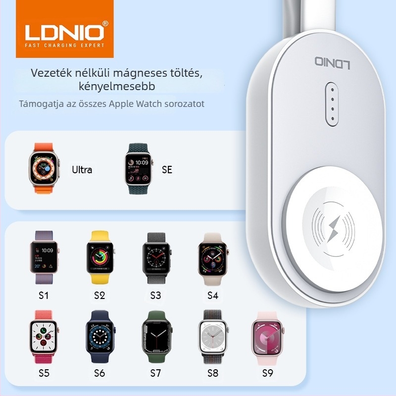 LDNIO Apple Watch Vezeték nélküli töltő S9 Ultra mágneses töltés 2.5W 1A