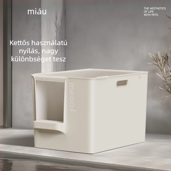 Meoof extránagy nyitott-félig zárt macskaalmotál doboz Maine Coon számára, szagkontroll