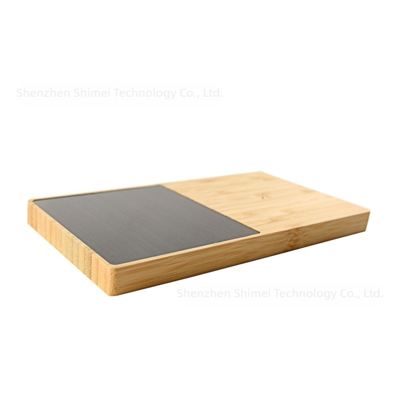 Kétfunkciós bambusz bögramelegítő és vezeték nélküli töltő — Type-C, 10W/15W, QC3.0
