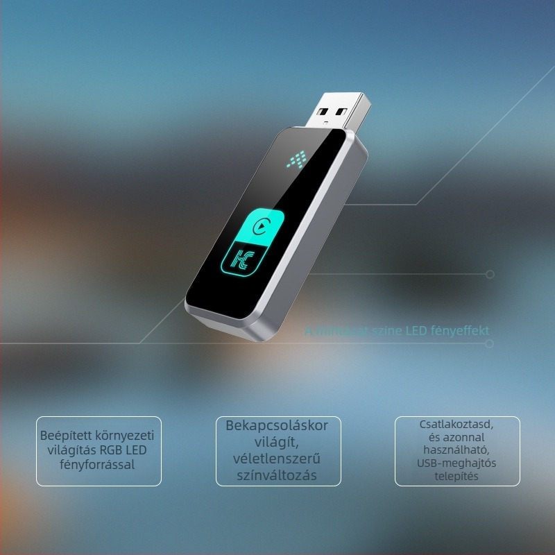 Android autórendszerhez két‑az‑egyre összekapcsoló modul a vezeték nélküli CarPlayhez és Huawei HiCarhoz; modell Z6-ad; USB interfész; súly 50 g; elektroplattált ház