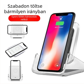 Vezeték nélküli töltő függőleges asztali tartóval – max. 15W, QC4.0 gyors töltés, CE/ROHS tanúsítvány