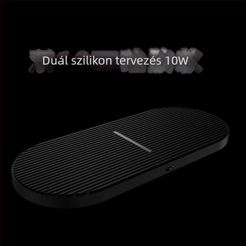 Asztali kettős vezeték nélküli töltő két eszközhöz, 20W összteljesítmény, 10W eszközönként, 3A kimenet, Quick Charge