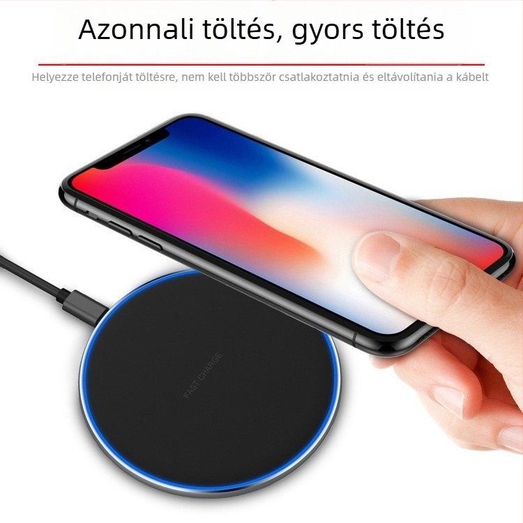 BLD korong típusú vezeték nélküli töltő 15W, QC 3.0, gyors töltés, CE/FCC/ROHS, testreszabható