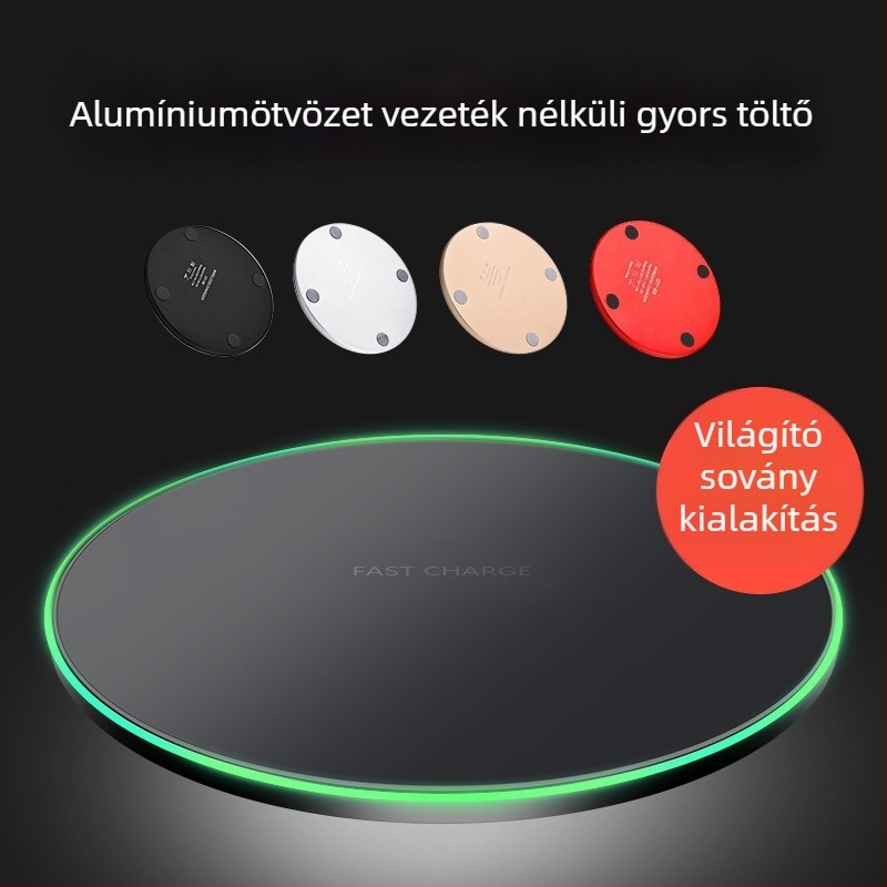 BLD korong típusú vezeték nélküli töltő 15W, QC 3.0, gyors töltés, CE/FCC/ROHS, testreszabható
