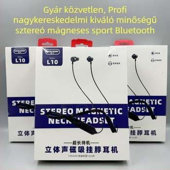 Mai Sheng mágneses Bluetooth nyakpántos fülhallgató – vezeték nélküli sztereó sporthallgató, Bluetooth 5.0, 15 m hatótáv, >8 óra üzemidő, vízálló