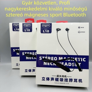 Mai Sheng mágneses Bluetooth nyakpántos fülhallgató – vezeték nélküli sztereó sporthallgató, Bluetooth 5.0, 15 m hatótáv, >8 óra üzemidő, vízálló