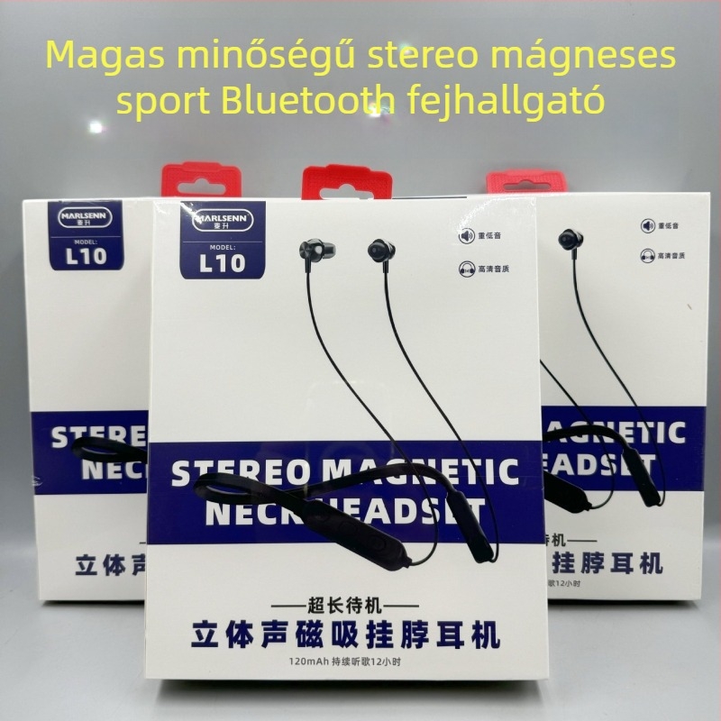 Mai Sheng mágneses Bluetooth nyakpántos fülhallgató – vezeték nélküli sztereó sporthallgató, Bluetooth 5.0, 15 m hatótáv, >8 óra üzemidő, vízálló