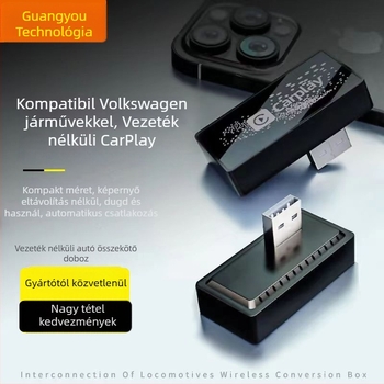 CarPlay adapter C8, négymagos processzor, 1 GB RAM, USB interfész, az eredeti kábeles CarPlay összekapcsolásához