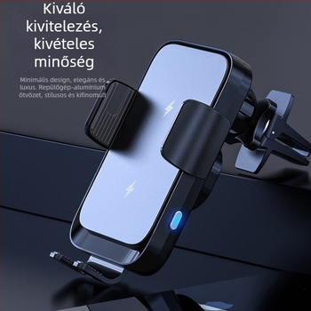 Autó vezeték nélküli töltő tartóval három-axiumos csatlakozással — 15W gyorstöltés, QC3.0, 2A