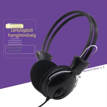 Fejhallgató mikrofonnal, vezetékes, 3,5 mm csatlakozóval, PC-kompatibilis, frekvencia 20–20k Hz