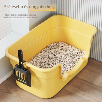 Nagy méretű macskaalomtál, félig zárt dizájn, anti-szóródás, cicáknak, extra nagy zárt modell