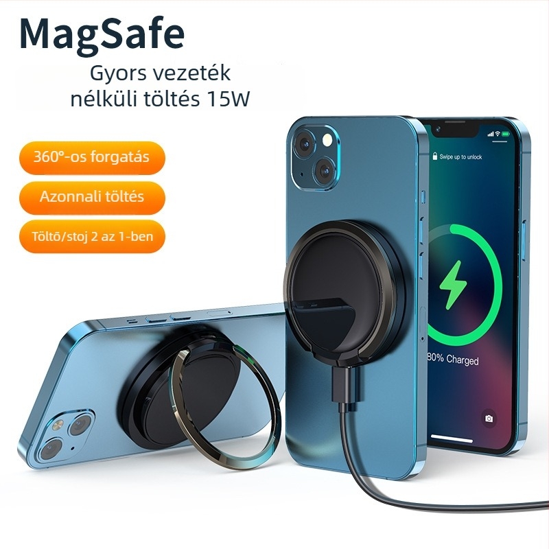 Vezeték nélküli töltő iPhone-hoz – 15W gyors töltés, QC3.0, 2A kimenet, CE/ROHS/FCC hitelesített