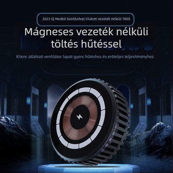 Mágneses vezeték nélküli töltő beépített hőelvezetéssel, PD töltés, 15W-ig, Apple MagSafe-hez