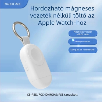 Apple Watch és AirPods Pro 2-höz készült power bank USB-C PD-vel, polimer akkumulátor, mágneses töltés, 9V bemenet, 3W kimenet