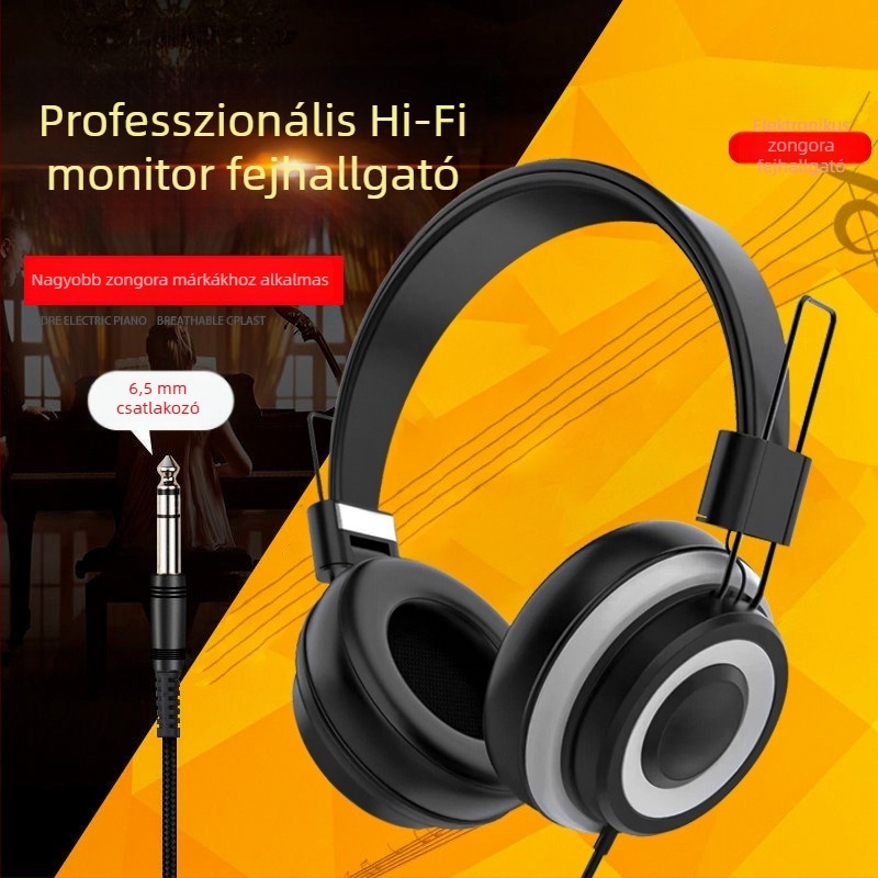 Vezetékes monitor fejhallgató hangszerhez, 40 mm meghajtó, 20–20000 Hz, 3,5/6,3 mm csatlakozó, 1,5 m kábel, mikrofon nélkül