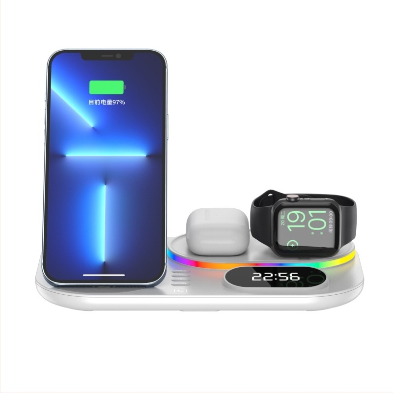 Xjcx Xiajiang Innovation 3 az 1-ben vezeték nélküli töltő Apple iPhone és Apple Watch Series 1–7 – 30W alap, mágneses töltés, digitális kijelző, Type-C, QC4.0