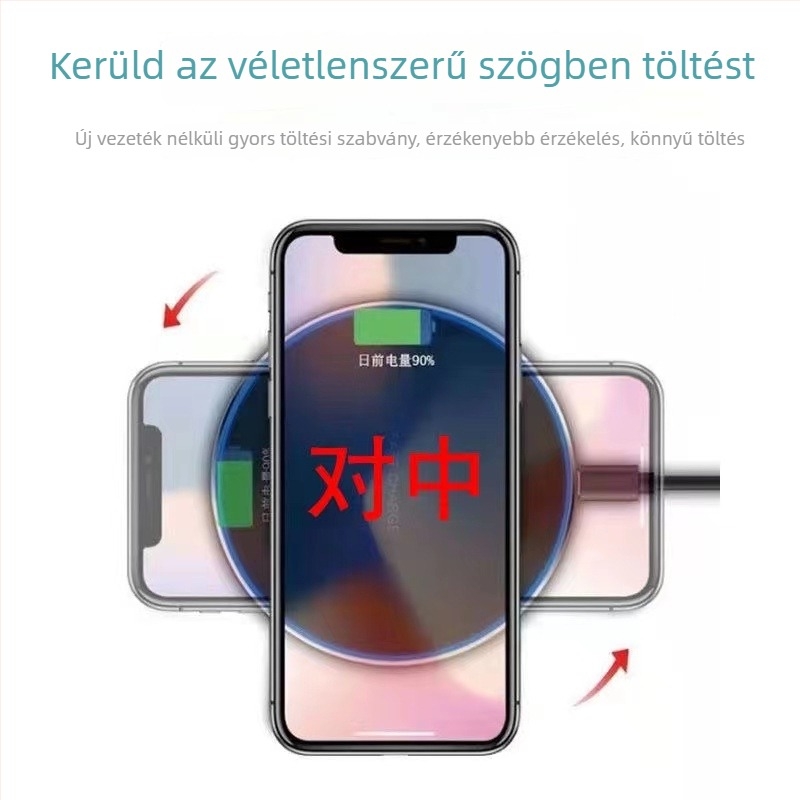 15W vezeték nélküli töltőkorong – hordozható, ultra vékony, Qi töltő